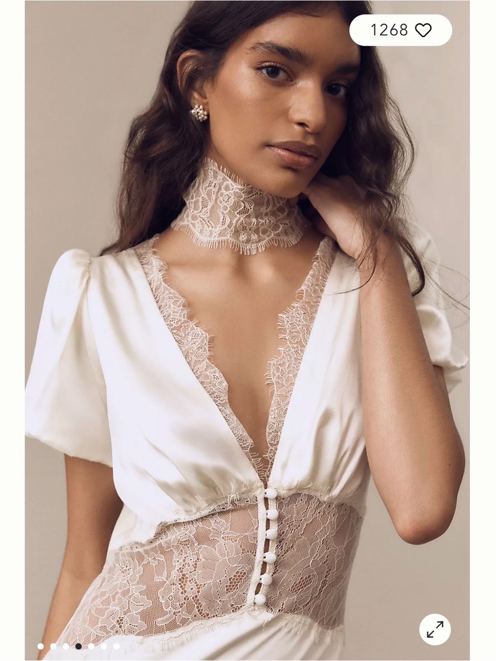 Elegant Ivory Lace-Trim Maxi Dress - Picture 3 of 6